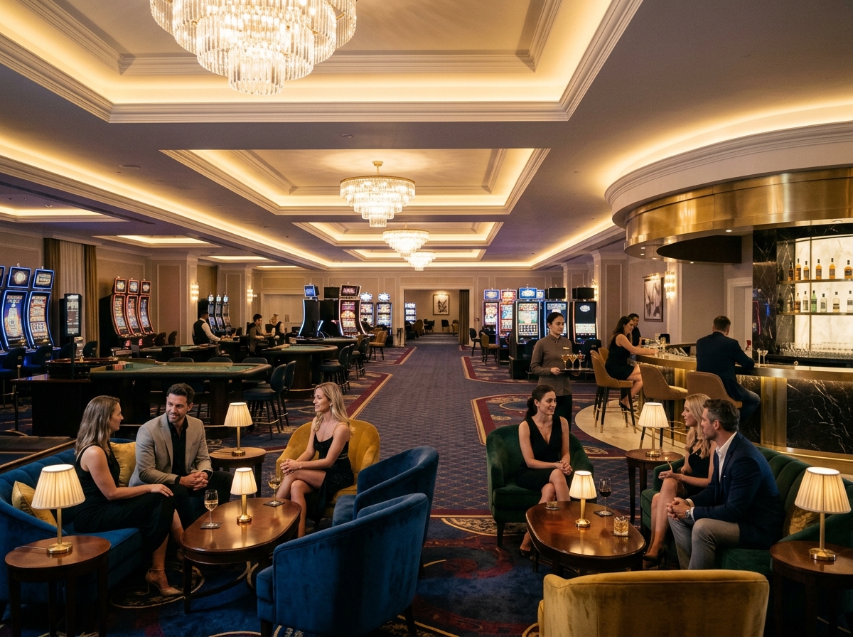 Elegant adult-only casino lounge