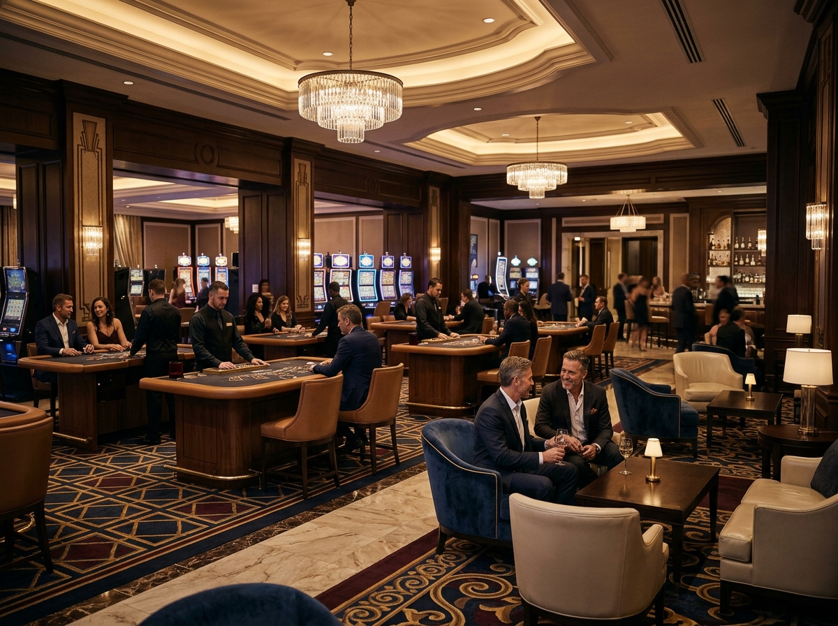 Elegant adult-only casino lounge