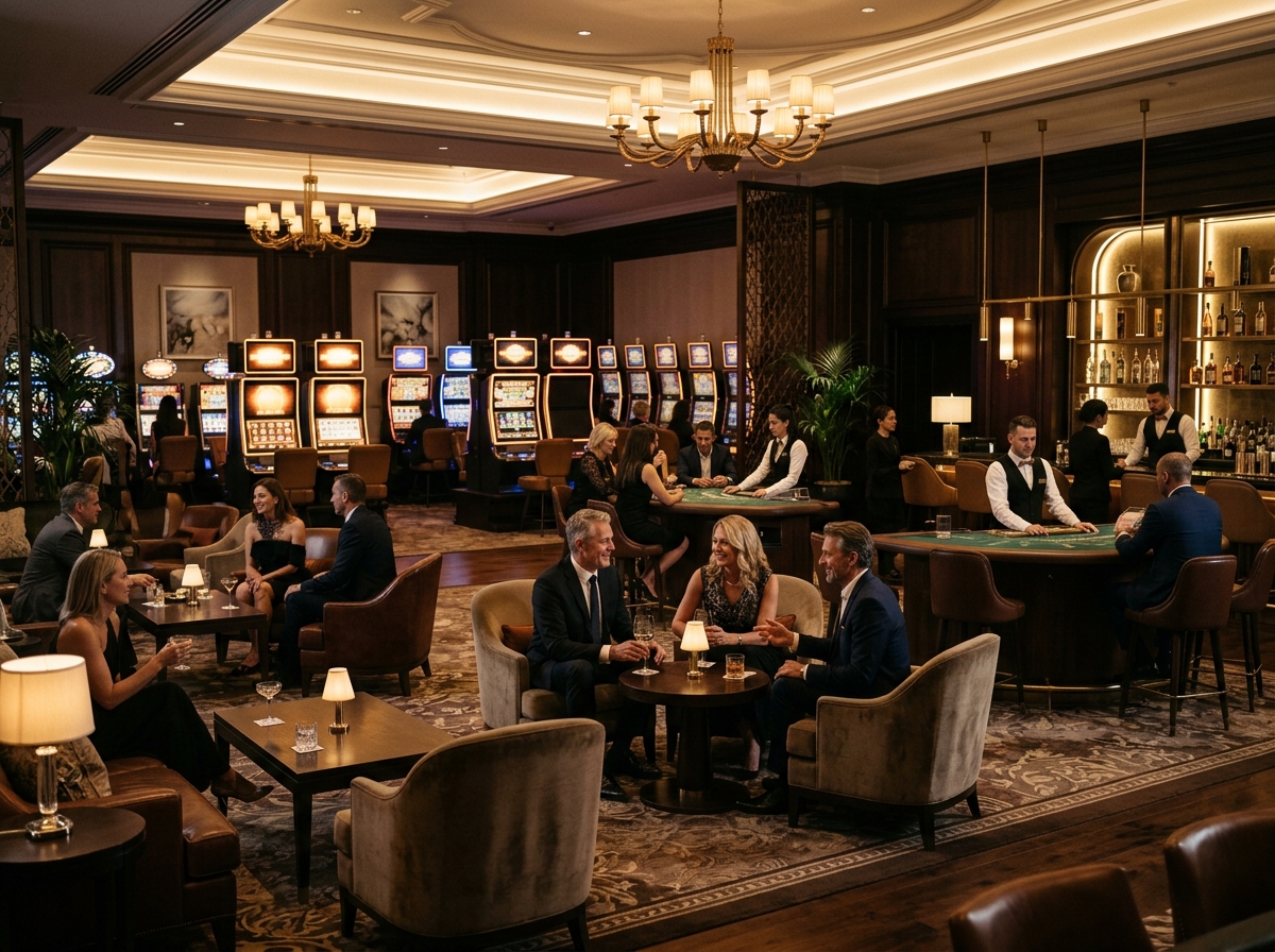 Elegant adult-only casino lounge