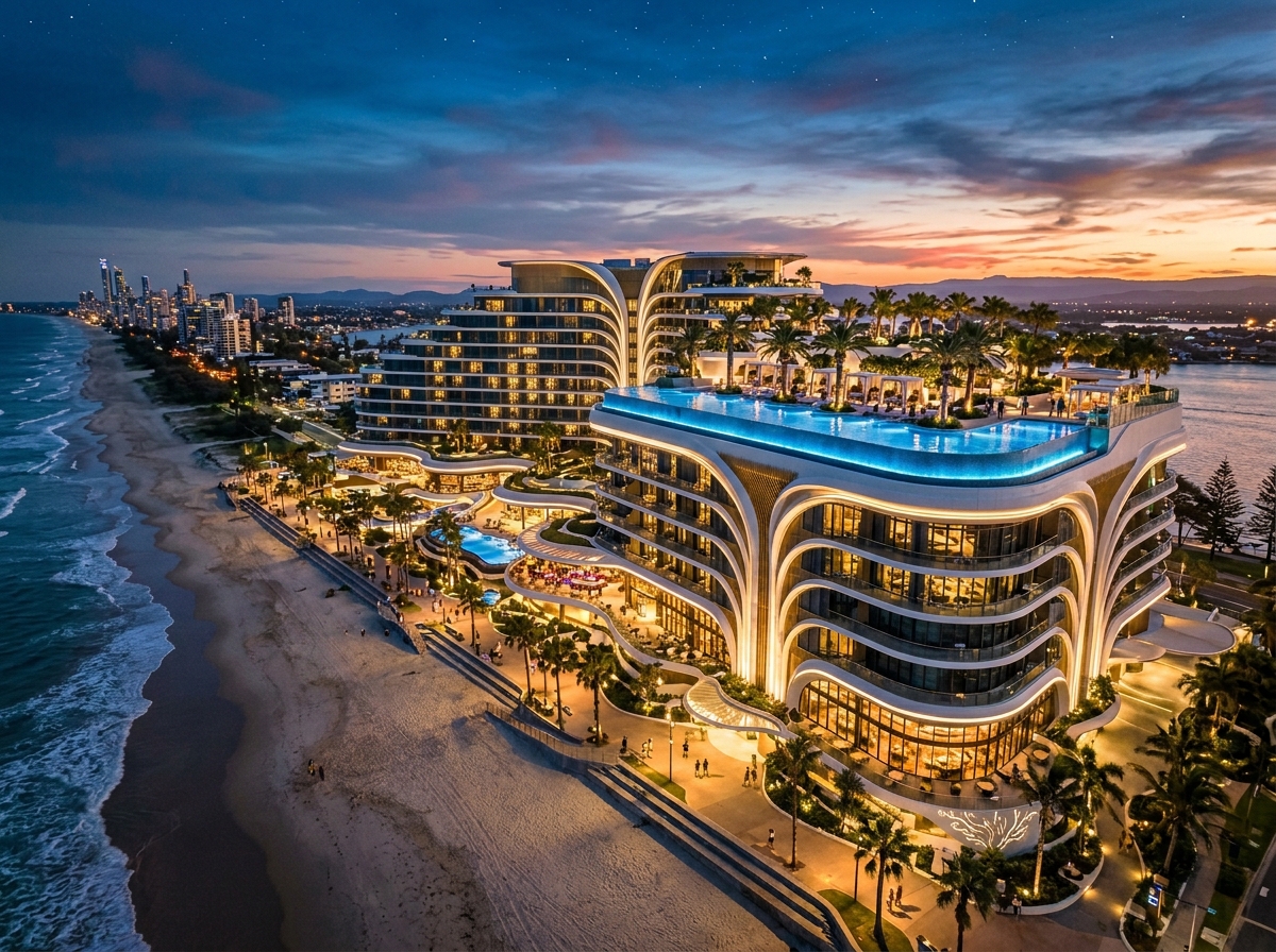 Coral Crown Casino Hotel exterior on the Gold Coast